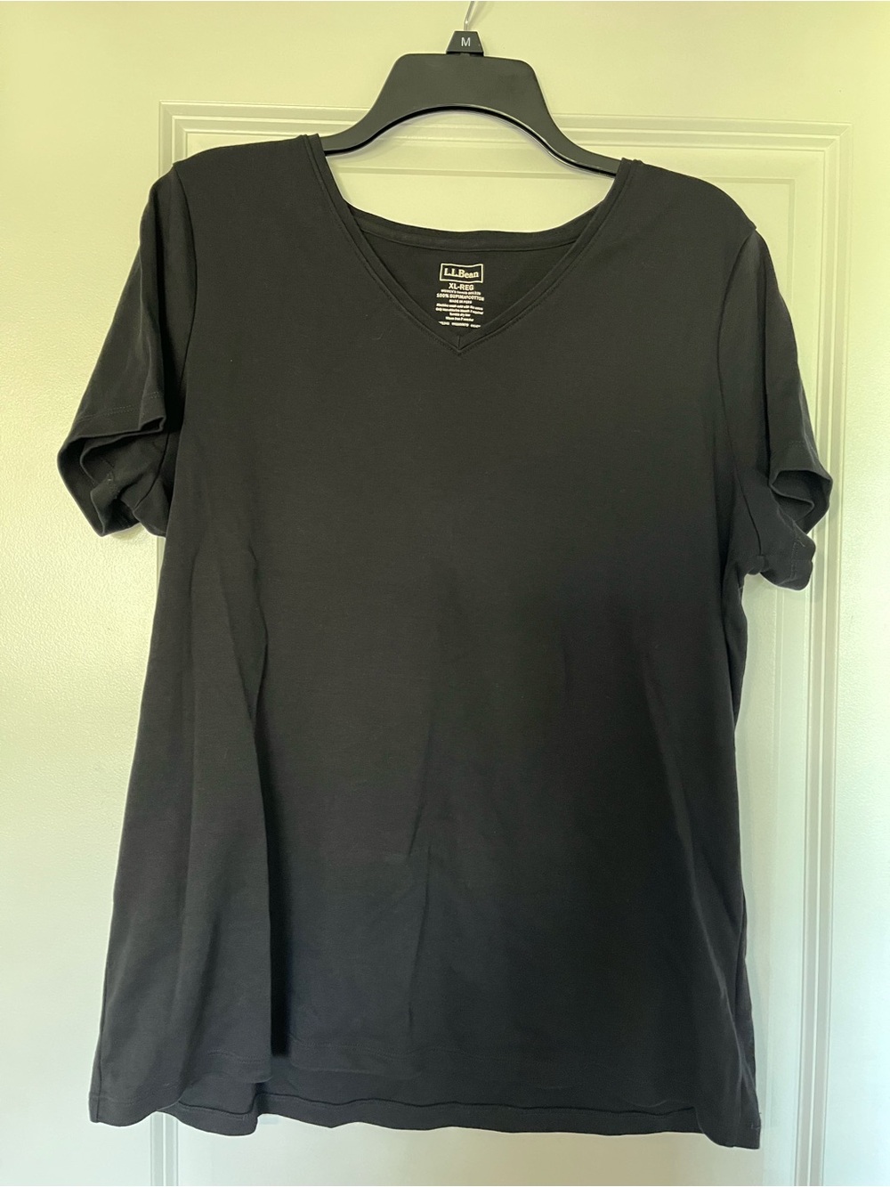 L.L. Bean Women's V-Neck Tee in Black